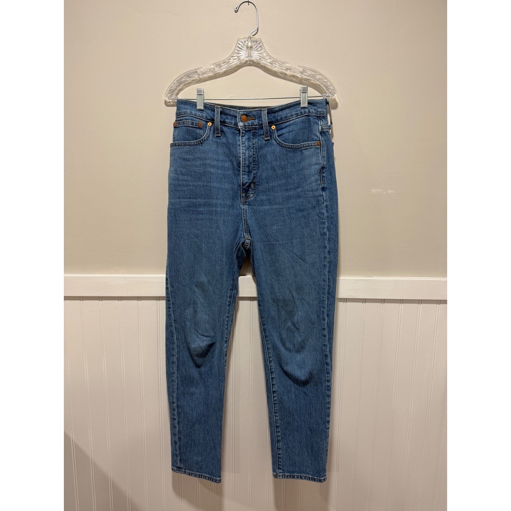 Madewell Mom Jean High Rise Straight Leg Medium Wash Blue Women Size 28